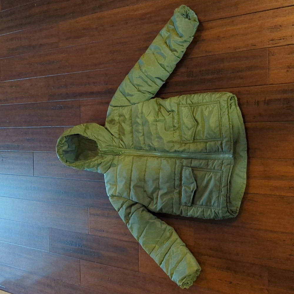 Boys Green Fleece Lined Coat - Size XL